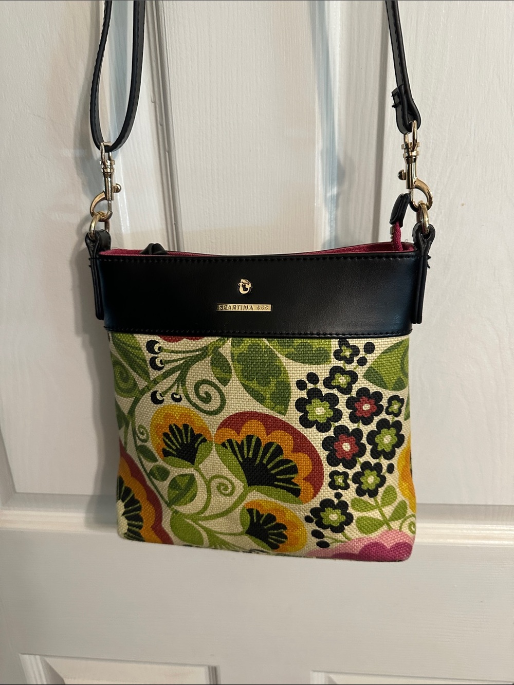 Spartina 449 Black and Multicolor Floral Crossbody Bag